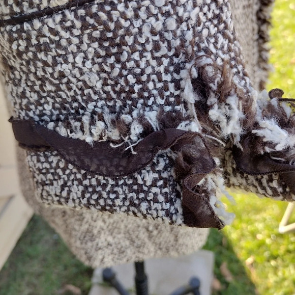 Lafayette 148 New York Brown White Tweed Boucle Jacket Blazer Sz 6 Career - Picture 9 of 10